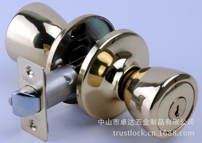 【供應(yīng)高檔出口 柱式結(jié)構(gòu) 全銅鎖芯 房門 球鎖】價格,廠家,圖片,其他鎖具,中山市卓達五金制品-